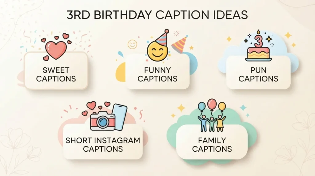 3rd birthday captions