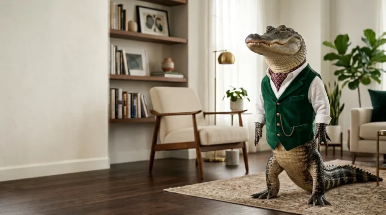 alligator in a vest